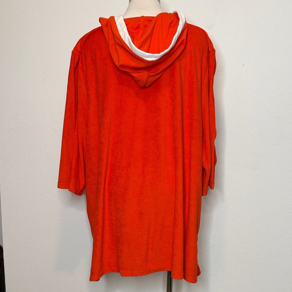 Cuddl Duds size 3X V-Neck Orange terry cloth Sweater - Picture 6 of 9